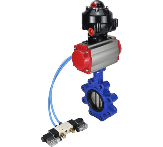 Затвор DN.ru QT450-304-EPDM-2W-Fb-H Ду65 Ру16 LUG пн.привод, пн.распределитель, БКВ D050-50640