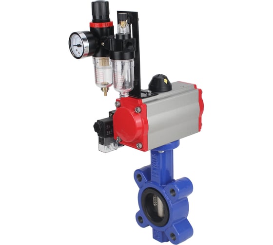 Затвор DN.ru QT450-304-EPDM-2W-Fb-H Ду65 Ру16 LUG пн.привод, пн.распределитель, БПВ D050-50493