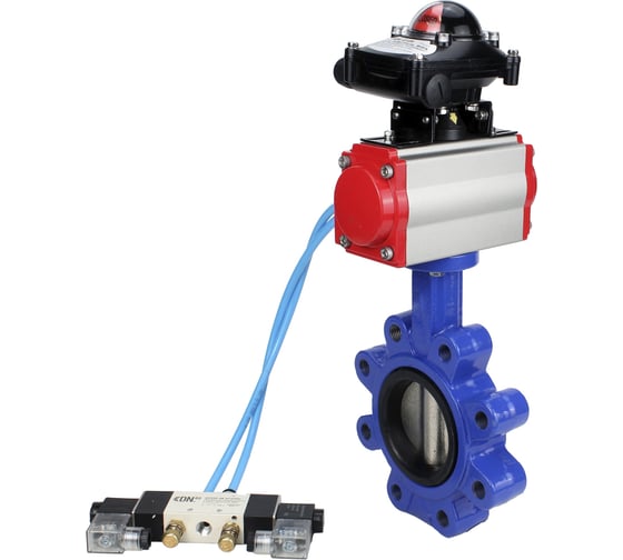 Затвор DN.ru QT450-QT450-NBR-2W-Fb-H Ду65 Ру16 LUG пн.привод, пн.распределитель, БКВ D050-50658