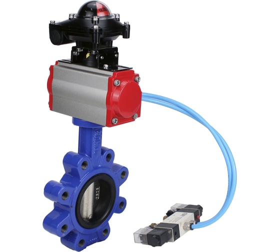 Затвор DN.ru QT450-QT450-NBR-2W-Fb-H Ду65 Ру16 LUG пн.привод, пн.распределитель, БКВ D050-50658