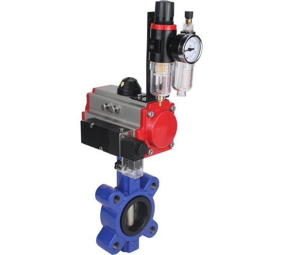Затвор DN.ru QT450-QT450-NBR-2W-Fb-H Ду65 Ру16 LUG пн.привод, пн.распределитель, БПВ D050-52101 1