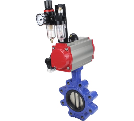 Затвор DN.ru QT450-QT450-NBR-2W-Fb-H Ду80 Ру16 LUG пн.привод, пн.распределитель, БПВ D050-50464
