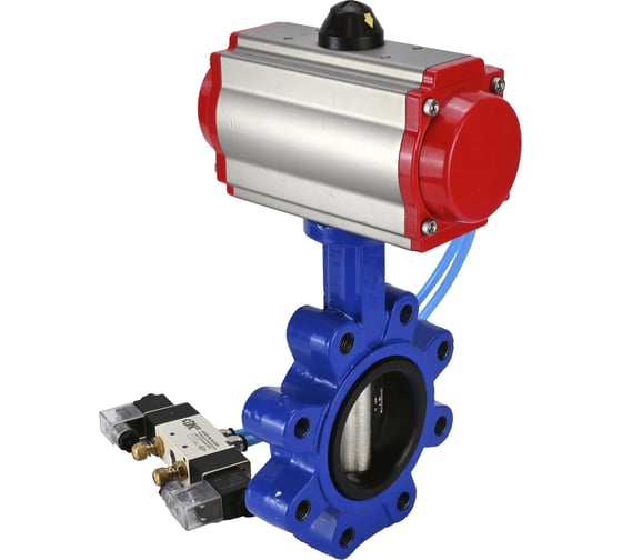 Затвор DN.ru QT450-QT450-NBR-2W-Fb-H Ду80 Ру16 LUG пневмопривод, пн.распределитель D050-50269