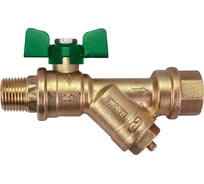 Kран шаровой для воды Bugatti с фильтром Eco Valve Rp1" x R3/4" DN20 PN20 арт.743G 07436G25