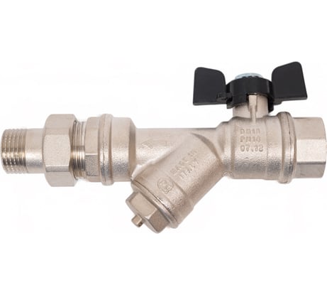 Kран шаровой для воды Bugatti с фильтром Rp1/2" x G1/2" DN15 PN20 арт.737 07370001