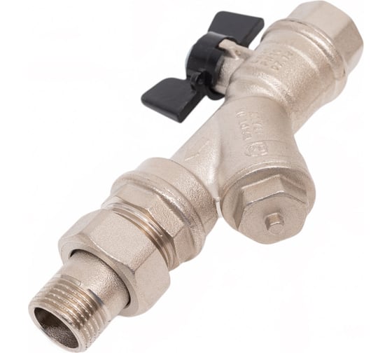 Kран шаровой для воды Bugatti с фильтром Rp1/2" x G1/2" DN15 PN20 арт.737 07370001