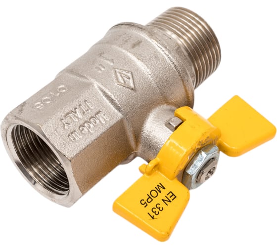Kран шаровой для газа Bugatti EN331 Rp1"x R1" DN25 MOP5 арт.457 04570041