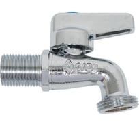 Mиникран шаровой для стиральной машины Bugatti хром, G1/2"x G3/4" арт.892 08920002