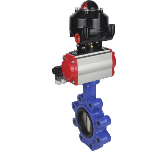 Затвор DN.ru QT450-304-EPDM-2W-Fb-H Ду100 Ру16 LUG пн.привод, пн.распределитель, БКВ D050-51200 1
