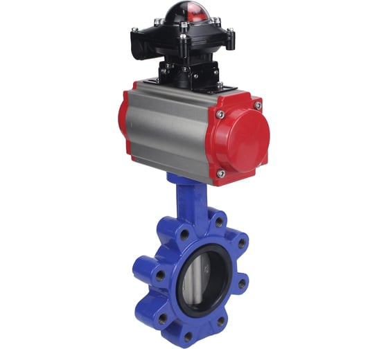 Затвор DN.ru QT450-304-EPDM-2W-Fb-H Ду125 Ру16 LUG пневмопривод, БКВ D050-50205 1