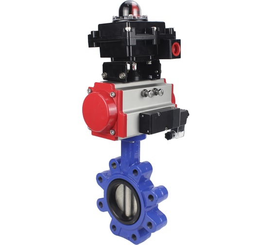 Затвор DN.ru QT450-304-EPDM-2W-Fb-H Ду100 Ру16 LUG пн.привод, пн.распределитель, БКВ D050-52496 1