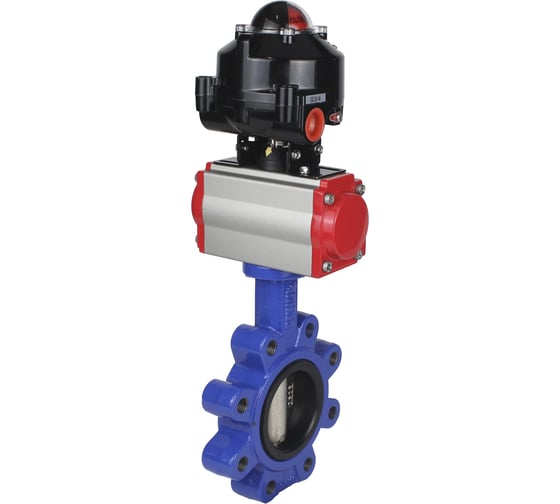 Затвор DN.ru QT450-304-EPDM-2W-Fb-H Ду100 Ру16 LUG пн.привод, пн.распределитель, БКВ D050-52505 1