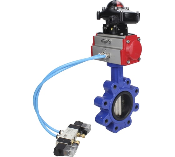 Затвор DN.ru QT450-304-EPDM-2W-Fb-H Ду150 Ру16 LUG пн.привод, пн.распределитель, БКВ D050-50668 1