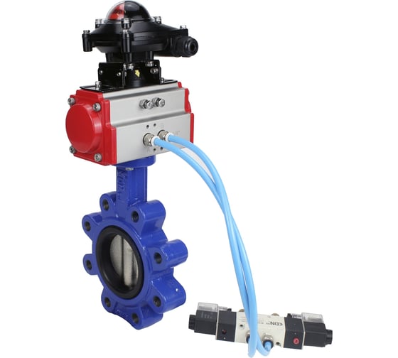 Затвор DN.ru QT450-304-EPDM-2W-Fb-H Ду50 Ру16 LUG пн.привод, пн.распределитель, БКВ D050-52274 1