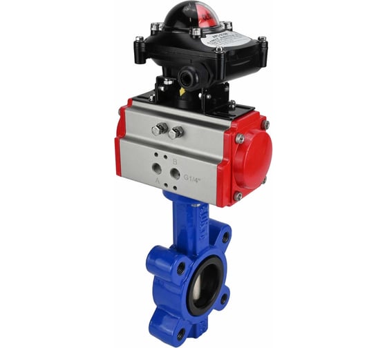 Затвор DN.ru QT450-304-EPDM-2W-Fb-H Ду65 Ру16 LUG пневмопривод, БКВ D050-50202 1