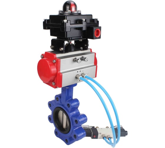 Затвор DN.ru QT450-304-EPDM-2W-Fb-H Ду80 Ру16 LUG пн.привод, пн.распределитель, БКВ D050-52156 1