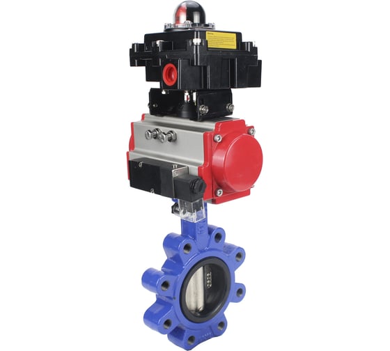 Затвор DN.ru QT450-304-NBR-2W-Fb-H Ду100 Ру16 LUG пн.привод, пн.распределитель, БКВ D050-51194 1