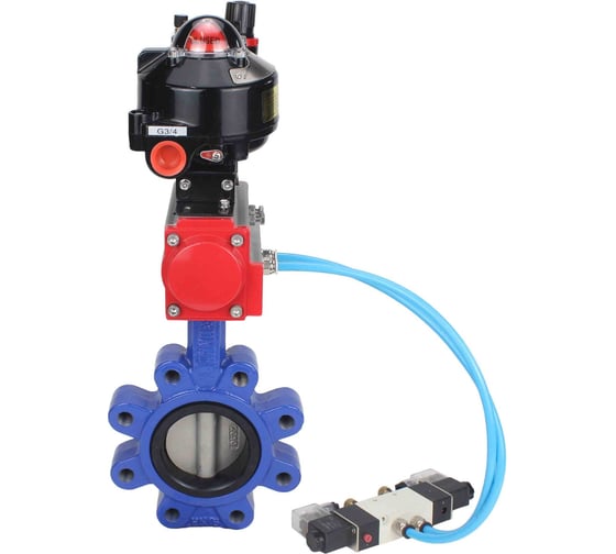 Затвор DN.ru QT450-304-NBR-2W-Fb-H Ду100 Ру16 LUG пн.привод, пн.распред., БПВ, БКВ D050-52556