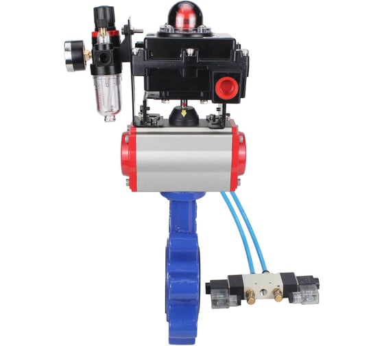 Затвор DN.ru QT450-304-NBR-2W-Fb-H Ду150 Ру16 LUG пн.привод, пн.распред., БПВ, БКВ D050-51628 1