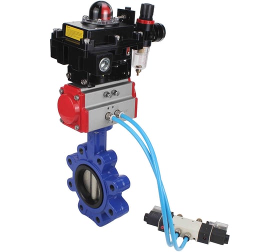 Затвор DN.ru QT450-304-NBR-2W-Fb-H Ду150 Ру16 LUG пн.привод, пн.распред., БПВ, БКВ D050-51676 1