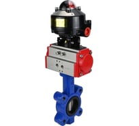 Затвор DN.ru QT450-304-NBR-2W-Fb-H Ду65 Ру16 LUG пневмопривод, БКВ D050-50160