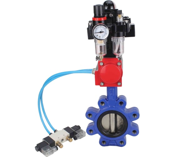 Затвор DN.ru QT450-QT450-EPDM-2W-Fb-H Ду125 Ру16 LUG пн.привод, пн.распред., БПВ, БКВ D050-51630 1