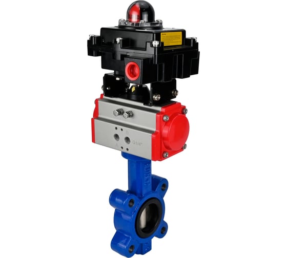 Затвор DN.ru QT450-QT450-EPDM-2W-Fb-H Ду65 Ру16 LUG пневмопривод, БКВ D050-51903 1