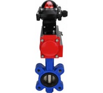 Затвор DN.ru QT450-QT450-EPDM-2W-Fb-H Ду50 Ру16 LUG пневмопривод, БКВ D050-51950