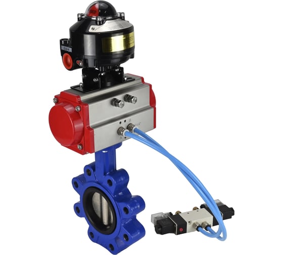 Затвор DN.ru QT450-QT450-EPDM-2W-Fb-H Ду80 Ру16 LUG пн.привод, пн.распределитель, БКВ D050-52192