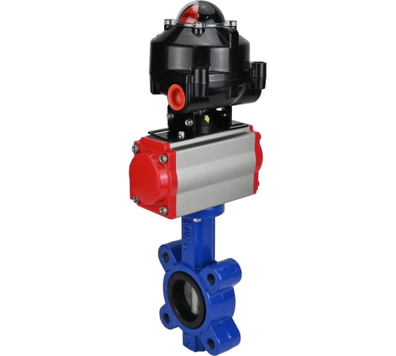 Затвор DN.ru QT450-QT450-EPDM-2W-Fb-H Ду80 Ру16 LUG пневмопривод, БКВ D050-51928