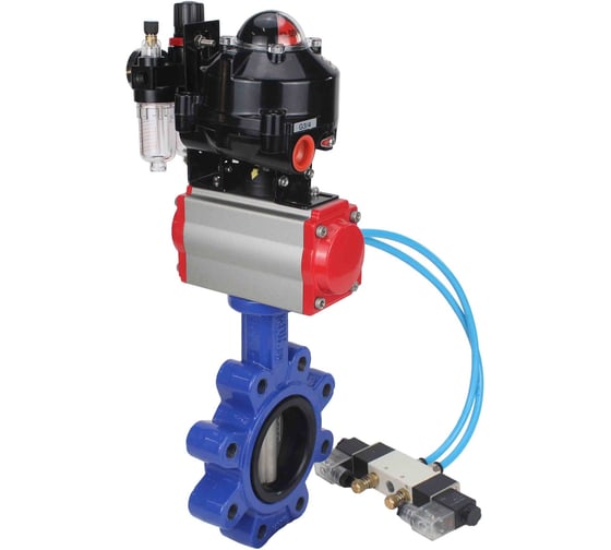 Затвор DN.ru QT450-QT450-NBR-2W-Fb-H Ду100 Ру16 LUG пн.привод, пн.распред., БПВ, БКВ D050-51680 1