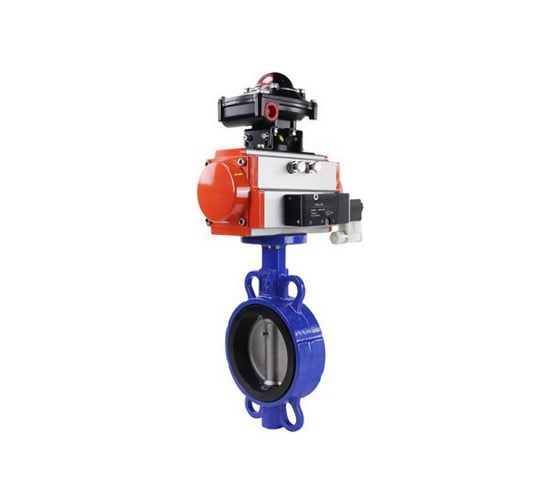 Затвор DN.ru QT450-QT450-NBR-2W-Fb-H Ду100 Ру16 LUG пн.привод, пн.распред., БПВ, БКВ D050-51794 1