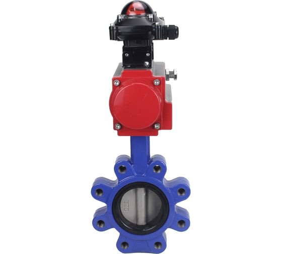 Затвор DN.ru QT450-QT450-NBR-2W-Fb-H Ду80 Ру16 LUG пневмопривод, БКВ D050-50197
