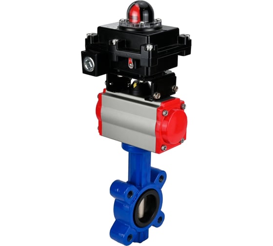 Затвор DN.ru QT450-QT450-NBR-2W-Fb-H Ду150 Ру16 LUG пневмопривод, БКВ D050-51889