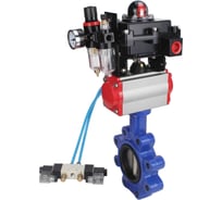 Затвор DN.ru QT450-QT450-NBR-2W-Fb-H Ду80 Ру16 LUG пн.привод, пн.распред., БПВ, БКВ D050-52429