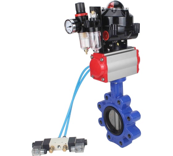 Затвор DN.ru QT450-QT450-NBR-2W-Fb-H Ду80 Ру16 LUG пн.привод, пн.распред., БПВ, БКВ D050-52435