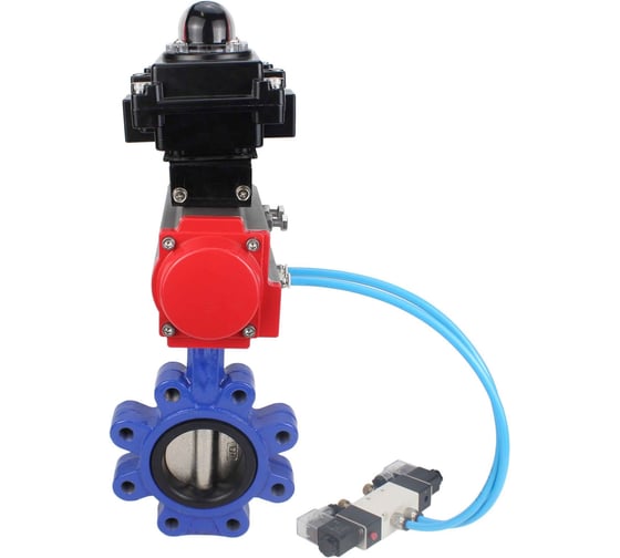 Затвор DN.ru QT450-QT450-NBR-2W-Fb-H Ду150 Ру16 LUG пн.привод, пн.распределитель, БКВ D050-52225