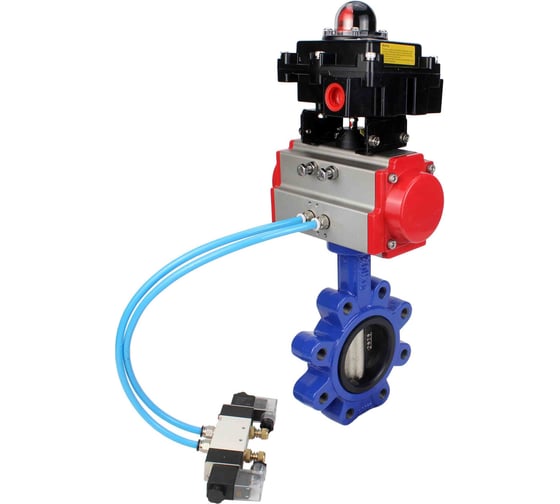 Затвор DN.ru QT450-QT450-NBR-2W-Fb-H Ду150 Ру16 LUG пн.привод, пн.распределитель, БКВ D050-52225