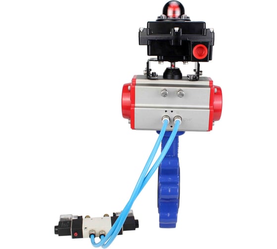 Затвор DN.ru QT450-QT450-NBR-2W-Fb-H Ду150 Ру16 LUG пн.привод, пн.распределитель, БКВ D050-52225