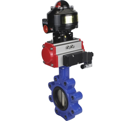 Затвор DN.ru QT450-QT450-NBR-2W-Fb-H Ду80 Ру16 LUG пн.привод, пн.распределитель, БКВ D050-52363