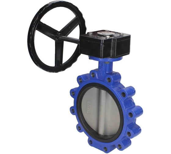 Дисковый затвор DN.ru поворотный QT450-QT450-NBR-2W-Fb-R Ду250 Ру16 LUG с редуктором D050-49959