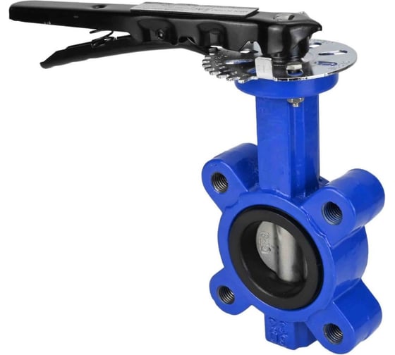 Дисковый затвор DN.ru поворотный QT450-QT450-NBR-2W-Fb-H Ду50 Ру16 LUG с рукояткой D050-49952 1