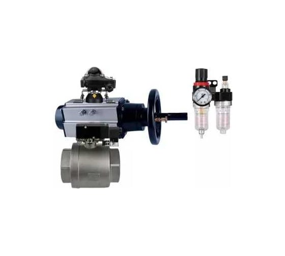 Кран шаровой DN.ru КШМП.316.230-ISO Ду80 Ру40 с пн.приводом, пневмораспр., БПВ, БКВ D160-24327 1