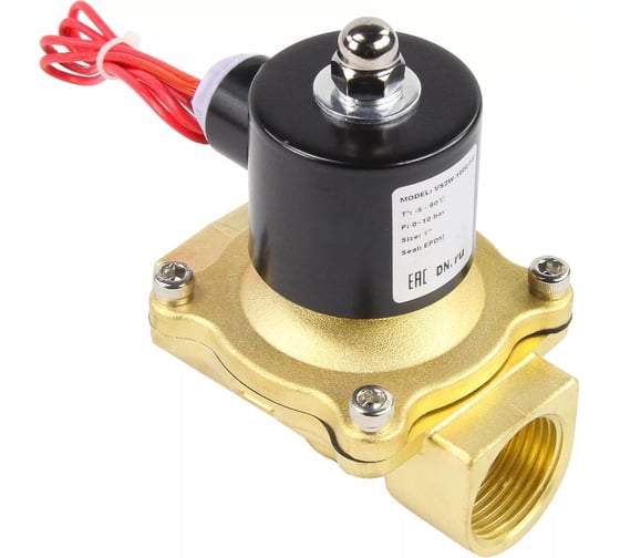 Клапан электромагнитный DN.ru VS2W-100E-NC Ду25 Ру10 двухходовой, латунь, EPDM, 24В AC D130-04296 1