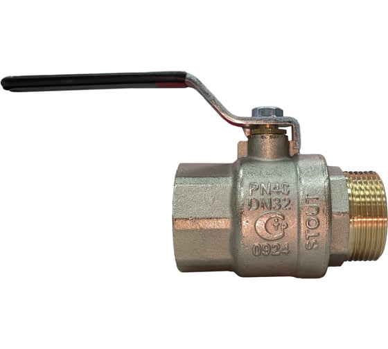 Кран шаровой полнопроходной STOUT ВР/НР, ручка рычаг 1 1/4" SVB-0003-200032 RG00938T5RGN1C