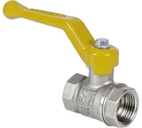 Кран шаровой Valfex N/P59 бирка для газа 2 ВР/ВР, ручка-рычаг, латунный никелированныйЙ 11Б27фтМ (8/2 VF.271.NR3.200.N/P59.Bir