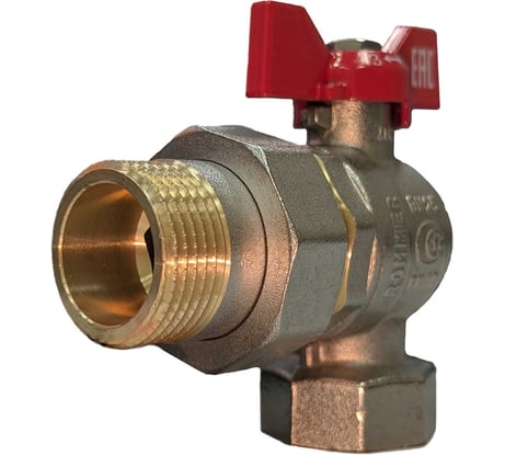 Кран шаровой ROMMER неполнопроходной, угловой, с американкой RBV-0006-2610225 RG00938RJN7G87