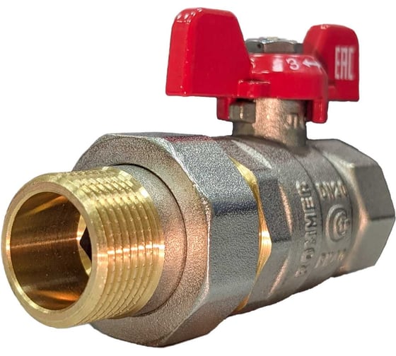 Кран шаровой ROMMER с американкой, ВР/НР, ручка бабочка, 3/4" RBV-0005-2510220 RG00938RJNB0P4