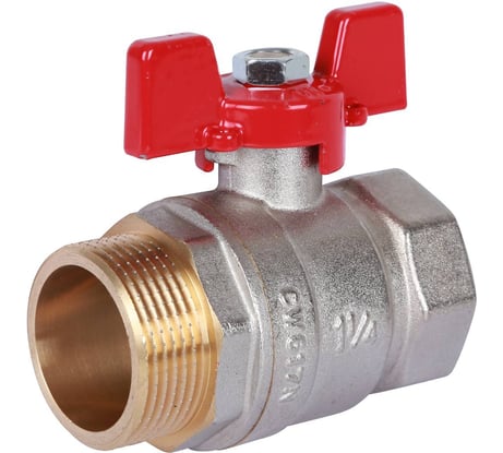 Кран шаровой ROMMER НР/НР, ручка бабочка, 1" RBV-0007-2410225 RG00938RJNBUP9