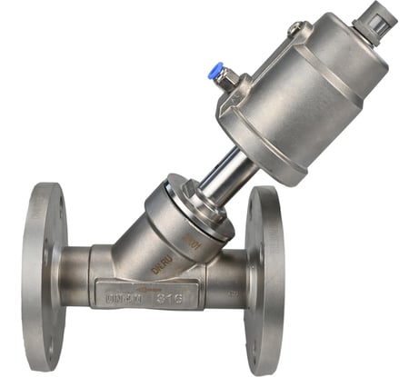 Отсечной пневматический клапан DN.ru 316-316-PVF Ду40 Ру16 фланцевый, Y-образный D490-00032